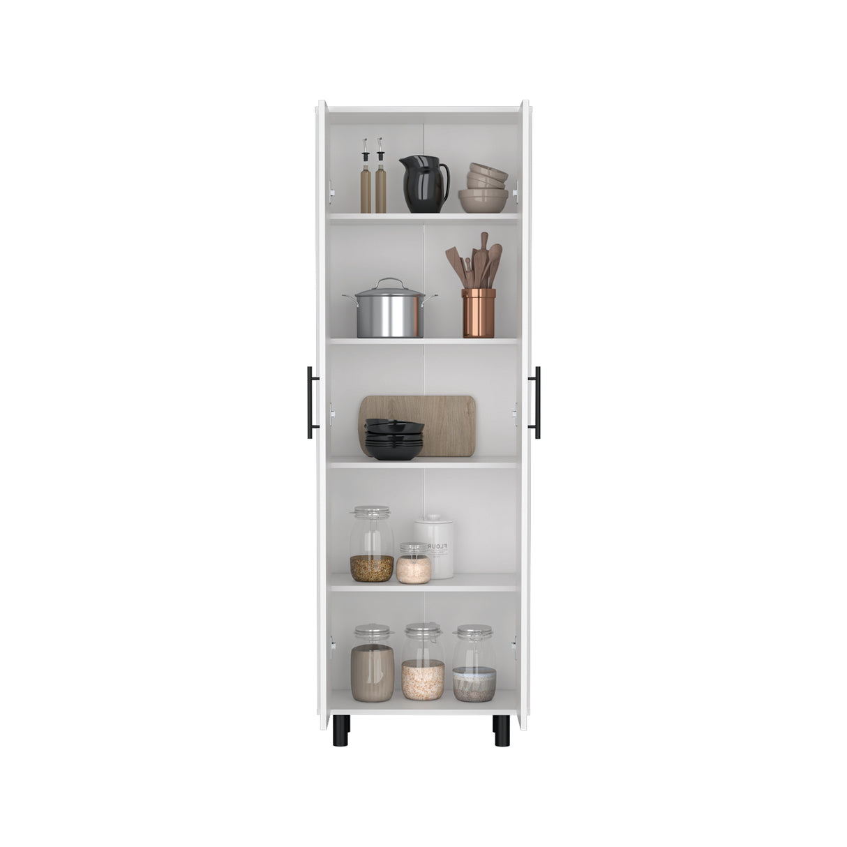Alacena Nápoles Blanco 60x180cm con Dos Puertas - Alacenas y Muebles Microondas | Bylmo
