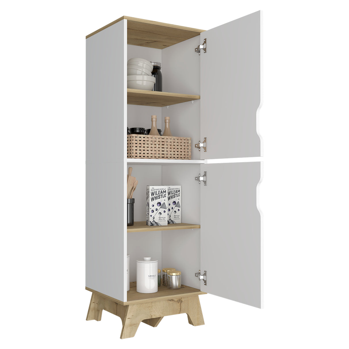 Alacena Pamplona Blanco 45x150.7cm con Dos Puertas - Alacenas y Muebles Microondas | Bylmo