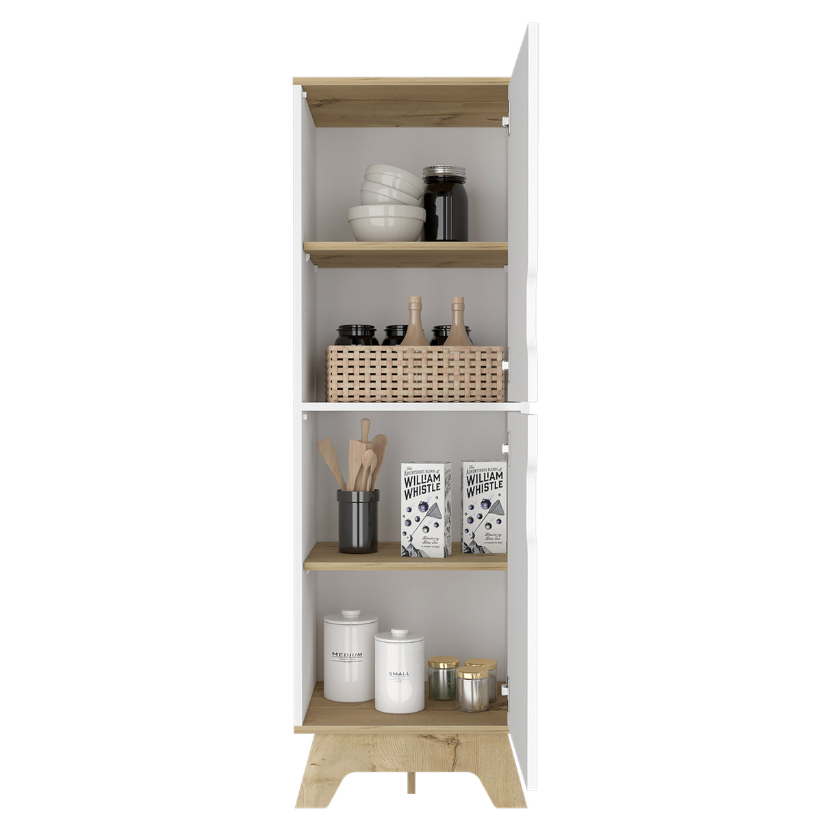 Alacena Pamplona Blanco 45x150.7cm con Dos Puertas - Alacenas y Muebles Microondas | Bylmo