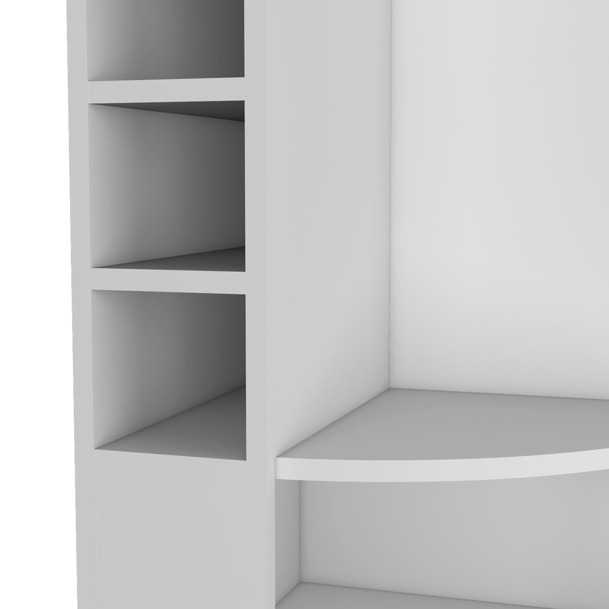 Bar Esquinero Oban Blanco 47.1x180cm con Portacopasy Portabotellas - Bares | Bylmo