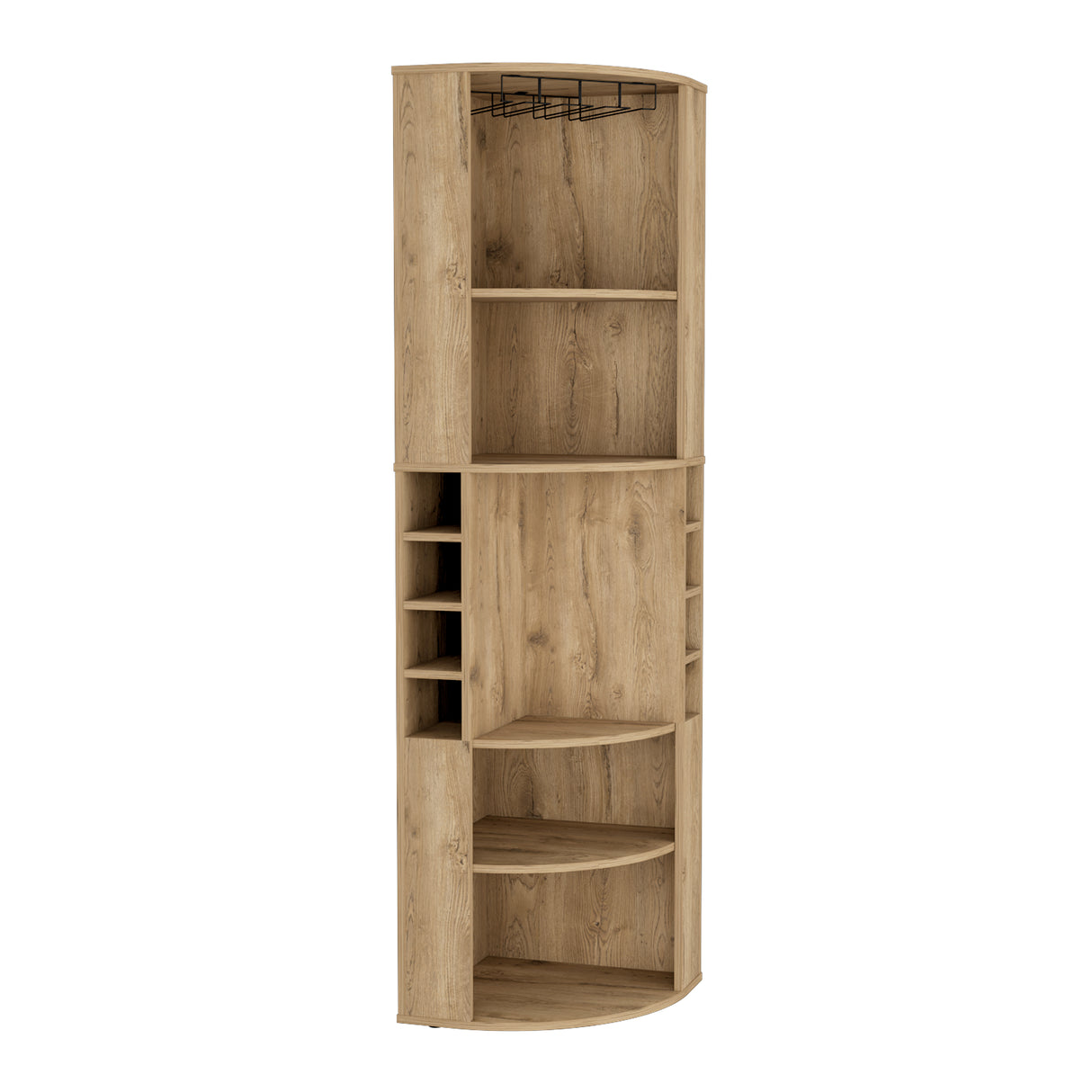 Bar Esquinero Oban Macadamia 47.1x180cm con Portacopasy Portabotellas - Bares | Bylmo