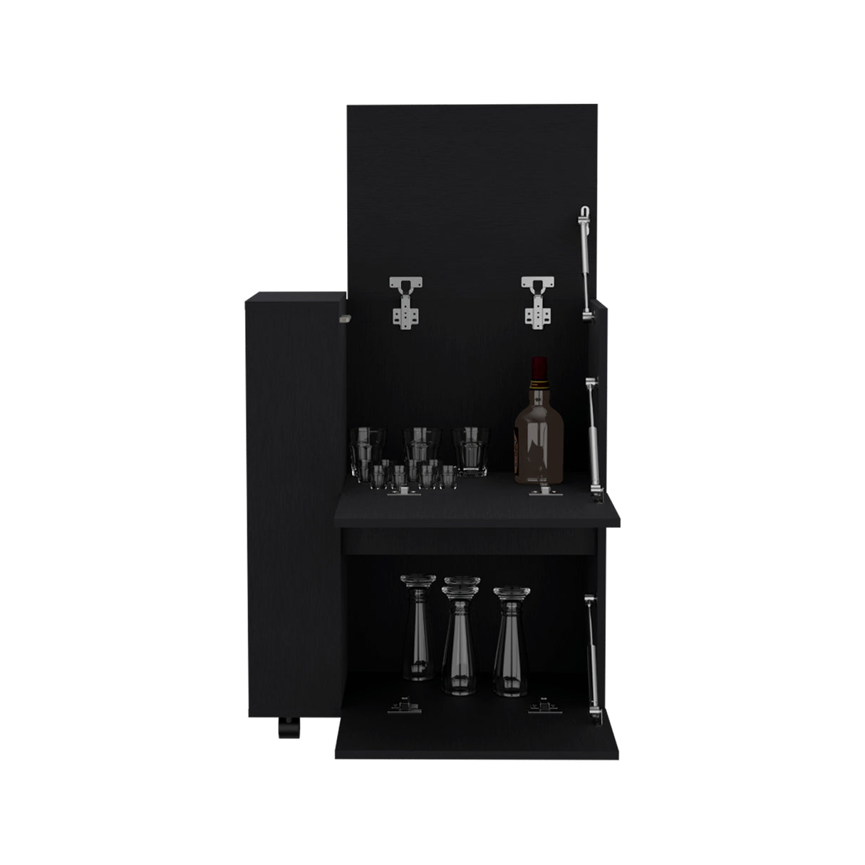 Bar Carro Glasgow Wengue 65.5x82cm con Ruedas - Bares | Bylmo