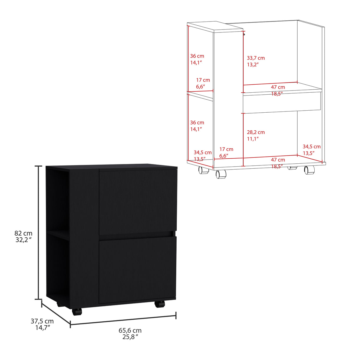 Bar Carro Glasgow Wengue 65.5x82cm con Ruedas - Bares | Bylmo