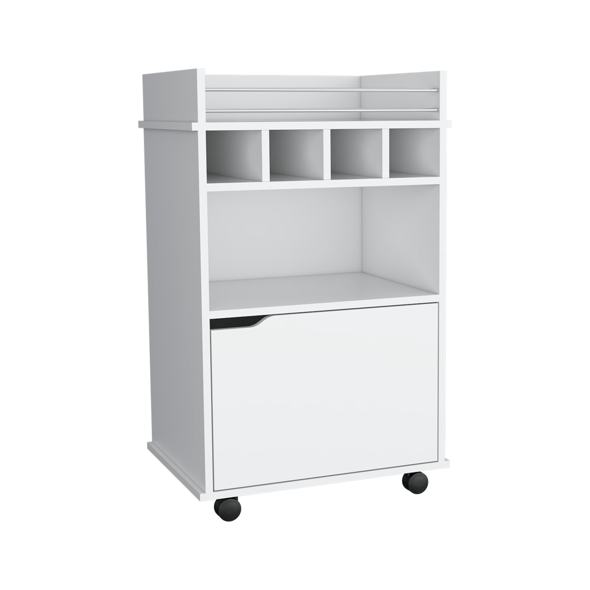 Bar Carro Phoenix Blanco 55x88.9cm con Ruedas - Bares | Bylmo