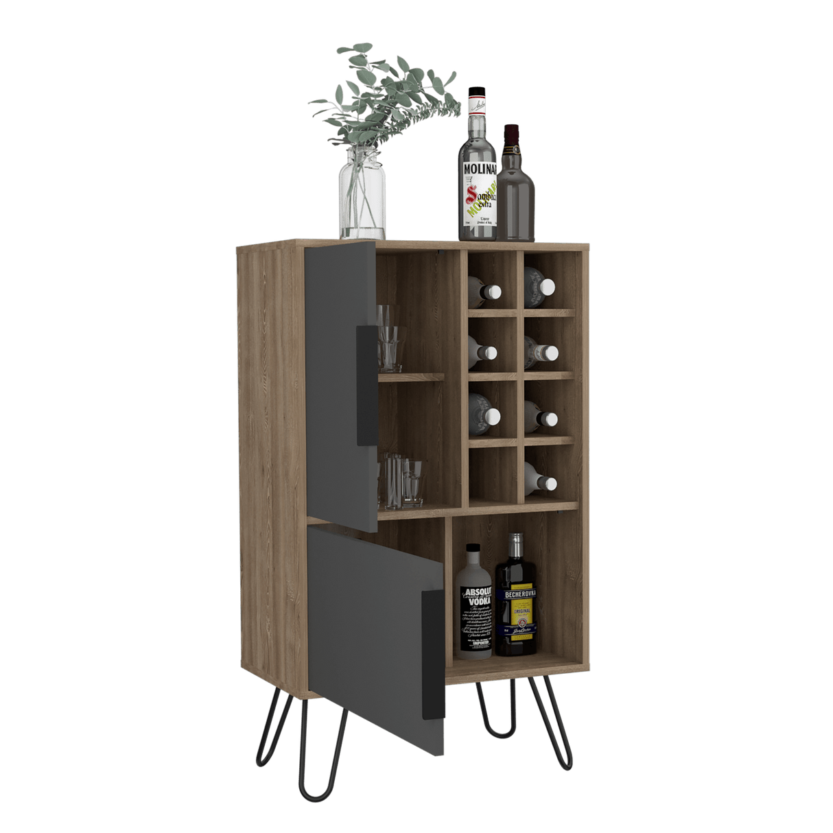 Bar Vegas Miel 60.9x104.1cm con Portabotellas - Bares | Bylmo