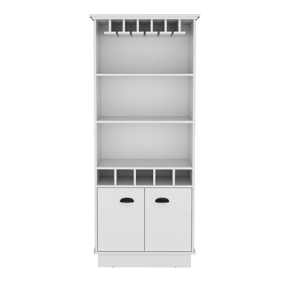 Bar Dundee Blanco 74.7x177cm con Portacopas y Portabotellas - Bares | Bylmo