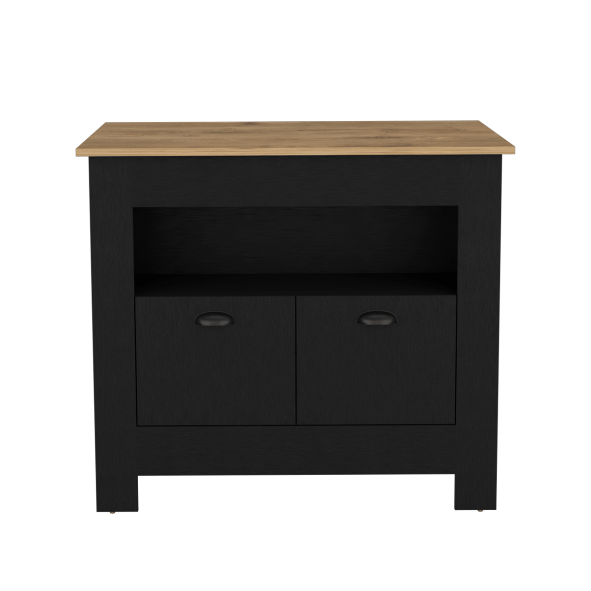 Isla de Cocina Arlet Wengue 103x89.9cm con Entrepaños y Compartimientos - Barras y Muebles Auxiliares | Bylmo
