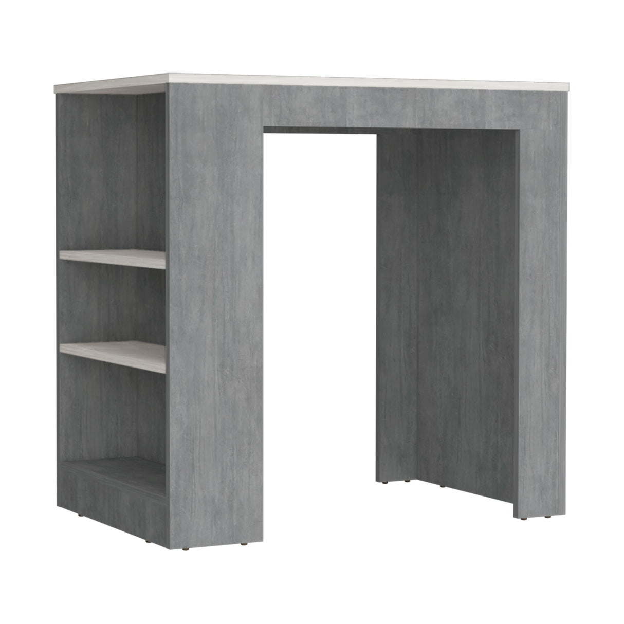 Isla de Cocina Portree Cemento 92x91.3cm con Dos Entrepaños - Barras y Muebles Auxiliares | Bylmo