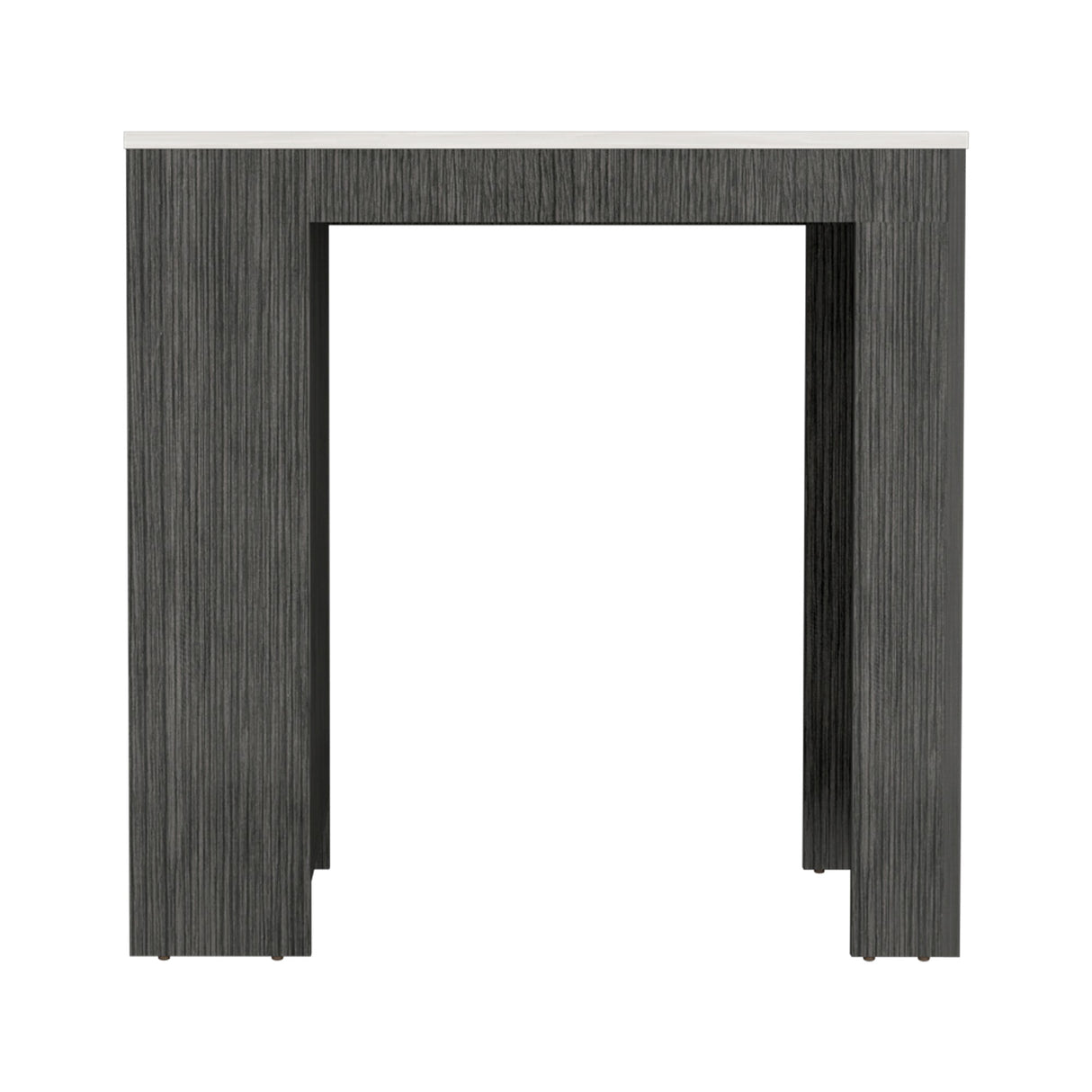Isla de Cocina Portree Roble Gris 92x91.3cm con Dos Entrepaños - Barras y Muebles Auxiliares | Bylmo