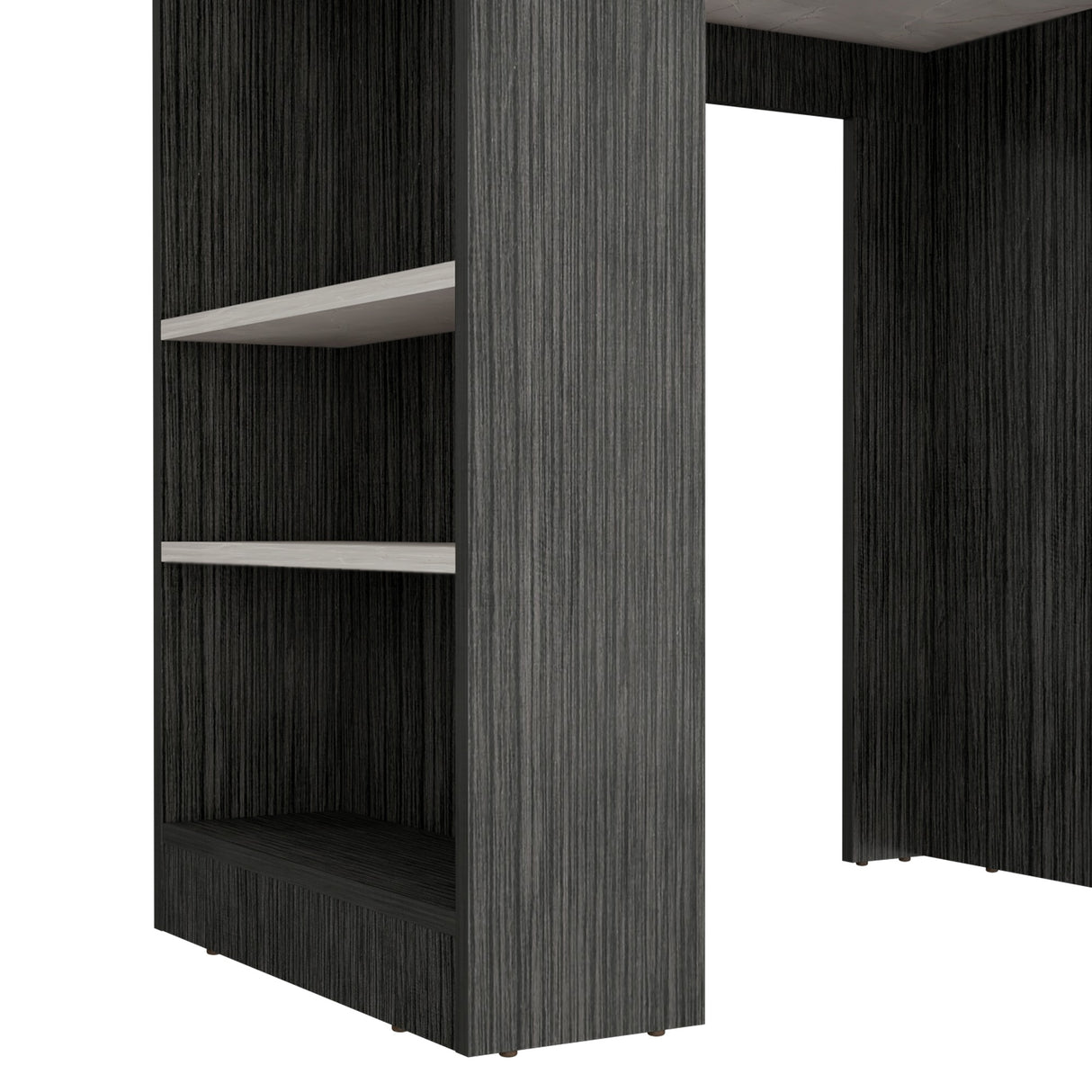 Isla de Cocina Portree Roble Gris 92x91.3cm con Dos Entrepaños - Barras y Muebles Auxiliares | Bylmo