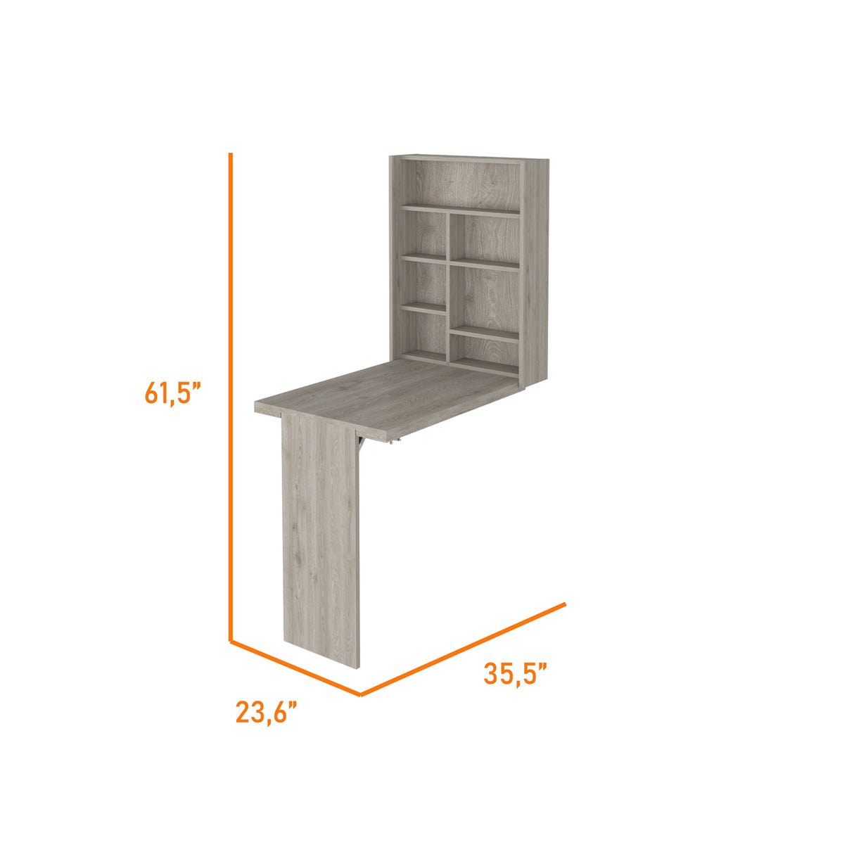 Barra de Cocina Empotrable Vatta Ceniza 60x80cm Plegable con Entrepaños - Barras y Muebles Auxiliares | Bylmo