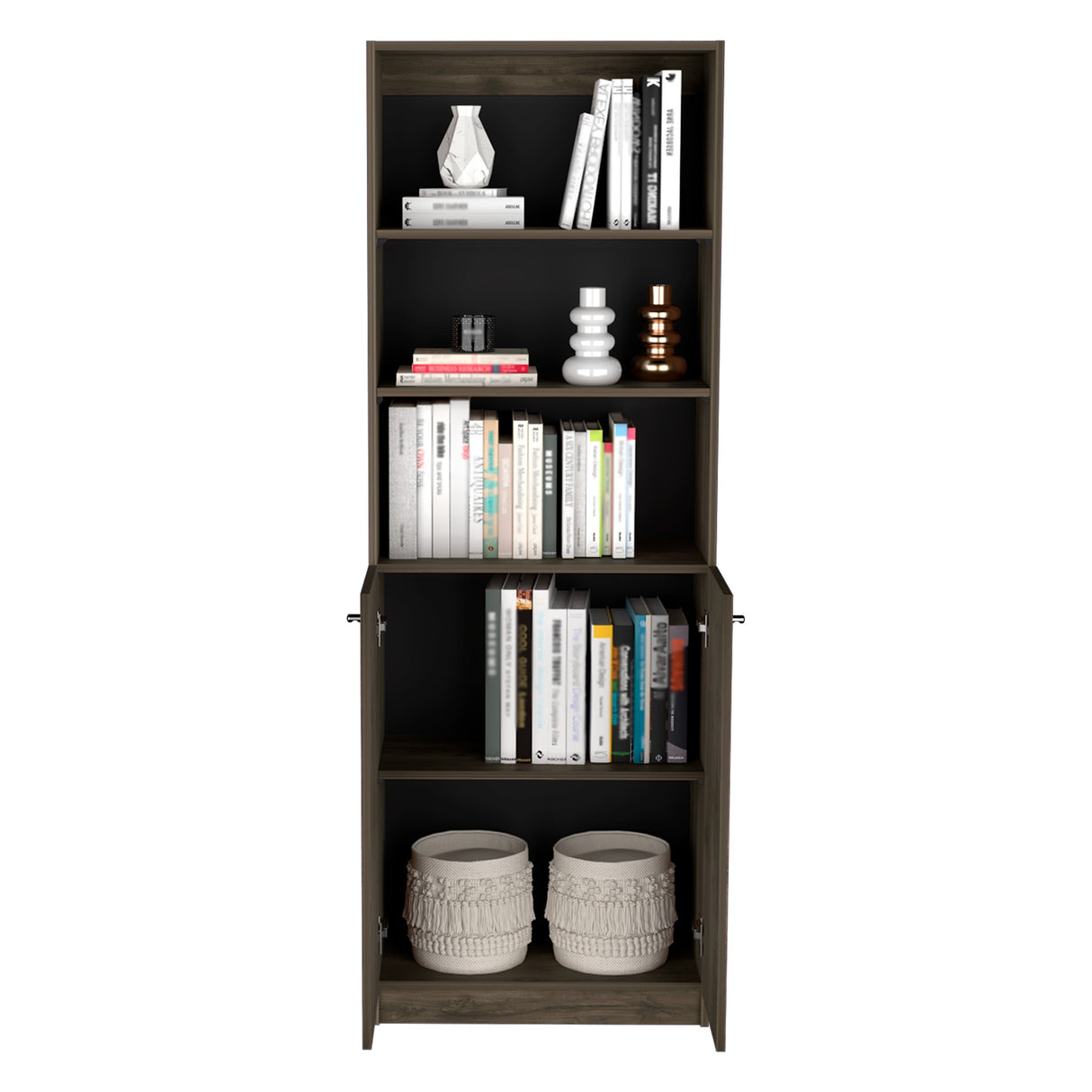 Biblioteca Home Maxi Bellota Wengue 62.8x180.6cm con Cuatro Entrepaños - Bibliotecas y Estanterías | Bylmo
