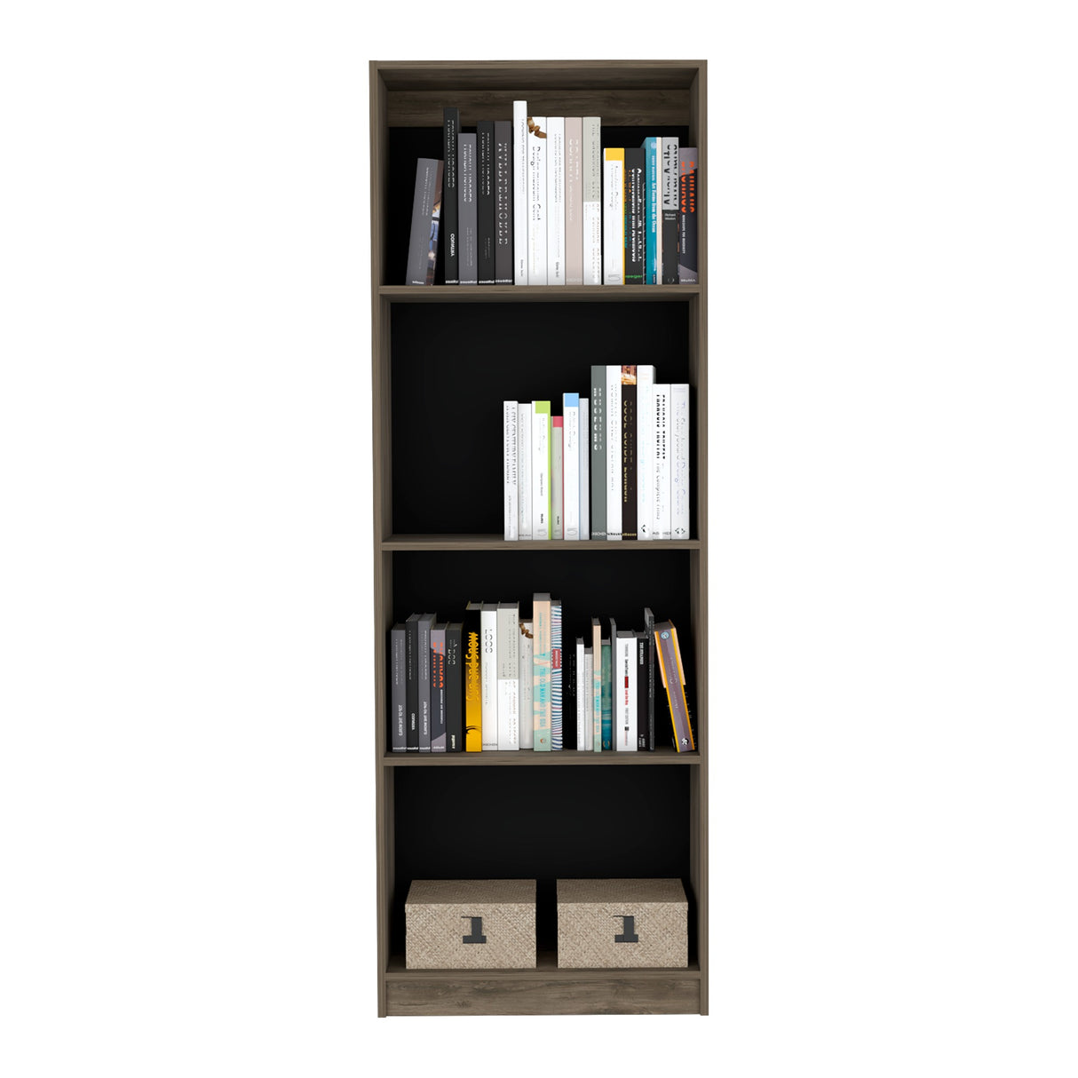 Biblioteca Home Wengue 62.8x180.6cm con Tres Entrepaños - Bibliotecas y Estanterías | Bylmo