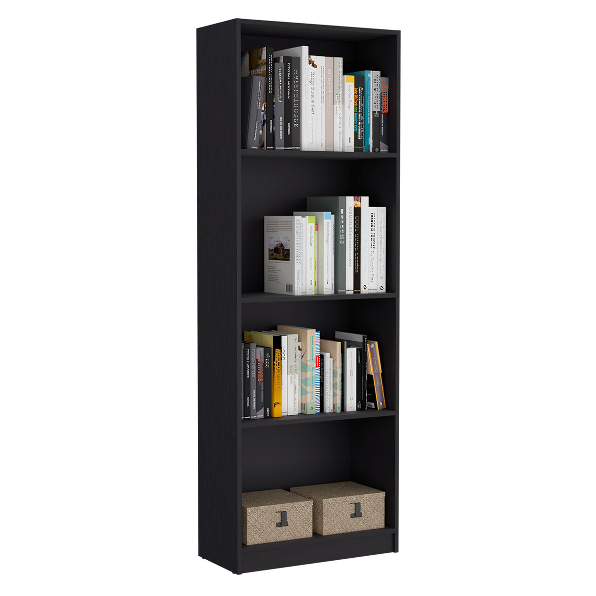 Biblioteca Home Wengue 62.8x180.6cm con Tres Entrepaños - Bibliotecas y Estanterías | Bylmo