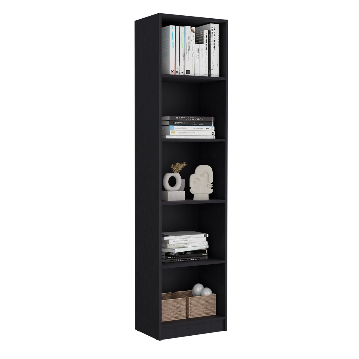 Biblioteca Home XS Wengue 45x180.6cm con Cuatro Entrepaños - Bibliotecas y Estanterías | Bylmo