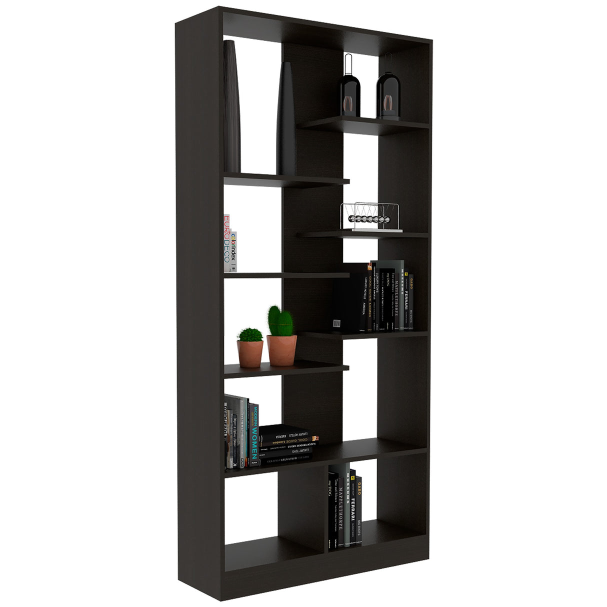 Biblioteca Yata Wengue 80x170cm con Siete Entrepaños - Bibliotecas y Estanterías | Bylmo
