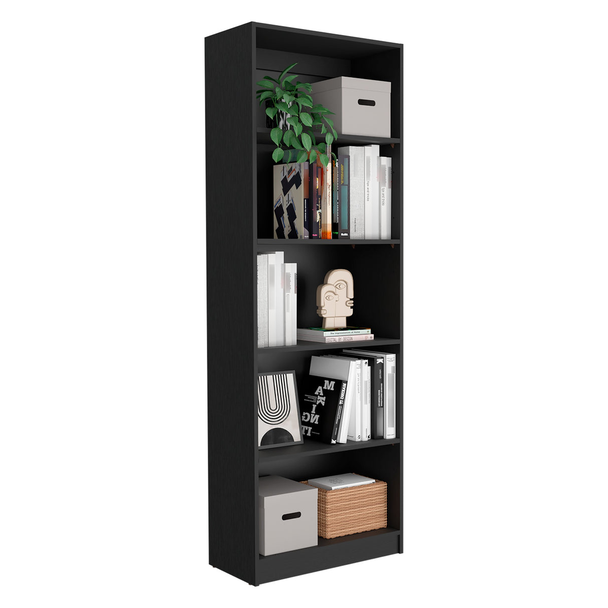 Estantería Home Wengue 62.8x180.6cm con Cuatro Entrepaños - Bibliotecas y Estanterías | Bylmo