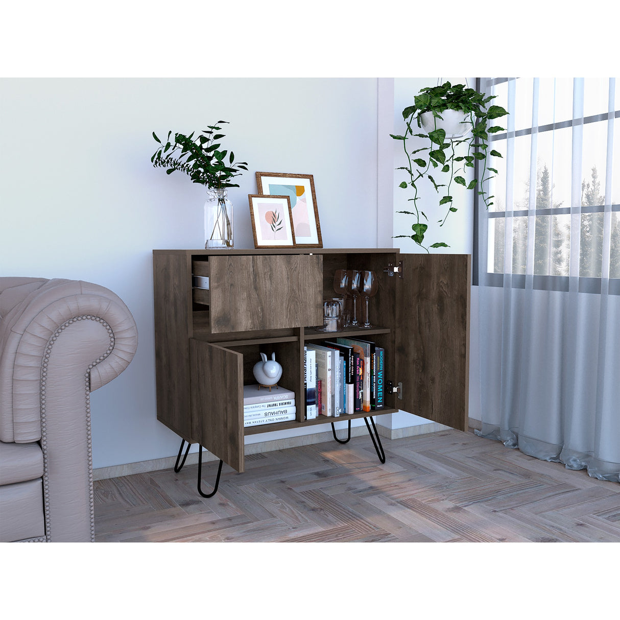Aparador Zeta Bellota 80x80cm con Tres Cajones y Patas - Cajoneras y Comodas | Bylmo
