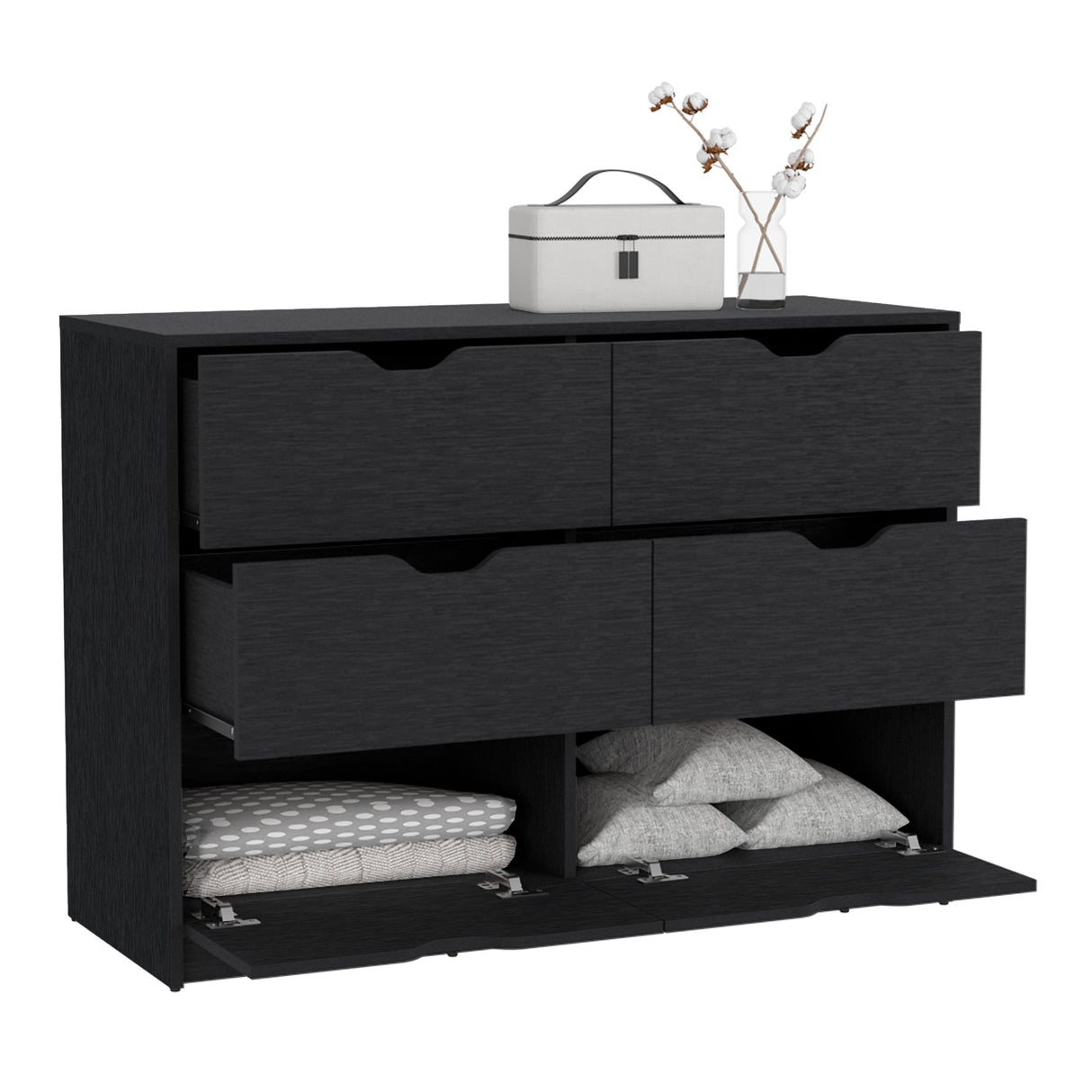 Cómoda Basilea Wengue 107x77.6cm con Cuatro Cajones - Cajoneras y Comodas | Bylmo