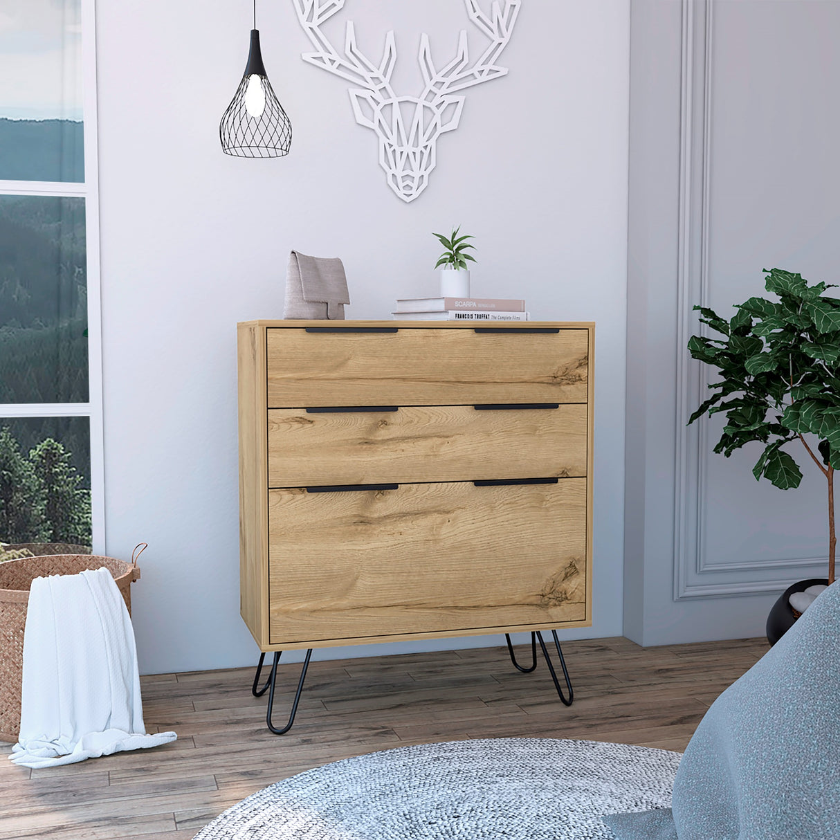 Cómoda Augusta Duna 76.5x90.3cm con Tres Cajones - Cajoneras y Comodas | Bylmo