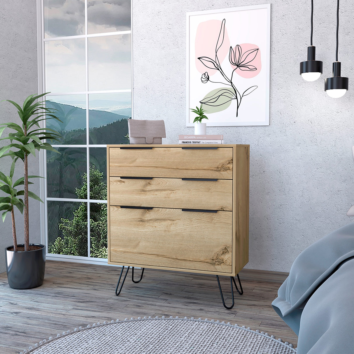 Cómoda Augusta Duna 76.5x90.3cm con Tres Cajones - Cajoneras y Comodas | Bylmo