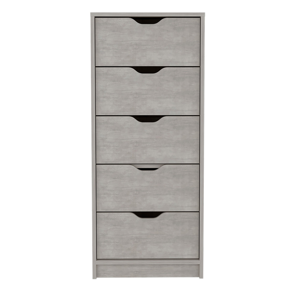 Cómoda Basilea Cemento 45x107.8cm con Cinco Cajones - Cajoneras y Comodas | Bylmo