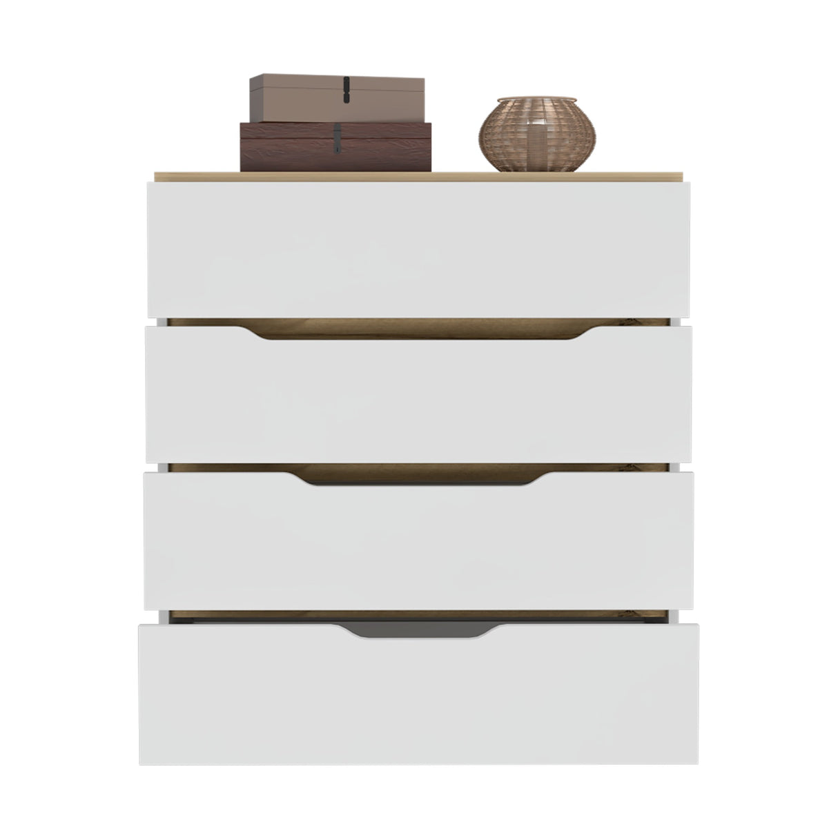 Cómoda Zoe Blanca Nevado 80x89cm con Cuatro Cajones - Cajoneras y Comodas | Bylmo