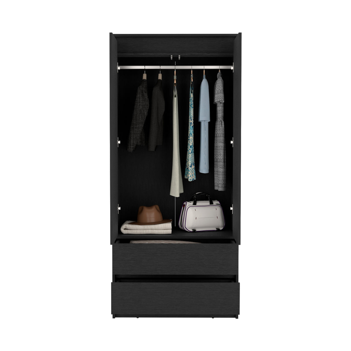 Closet Austin Wengue 80x180cm con Dos Cajones - Closets | Bylmo