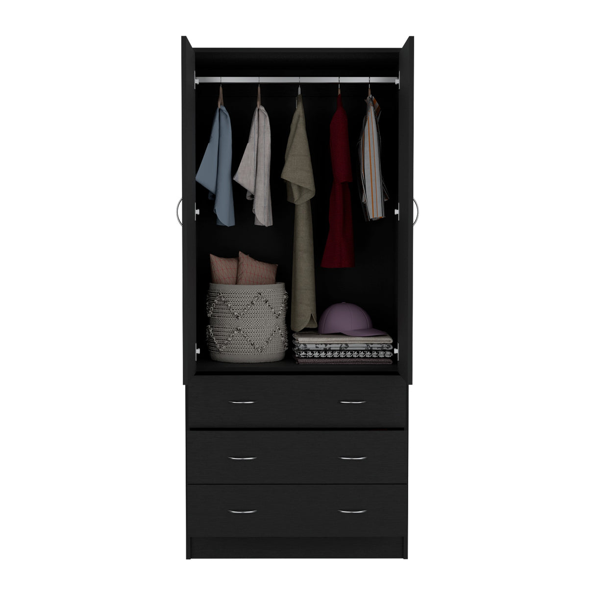 Closet Taly Wengue 78.7x180.1cm con Tres Cajones - Closets | Bylmo