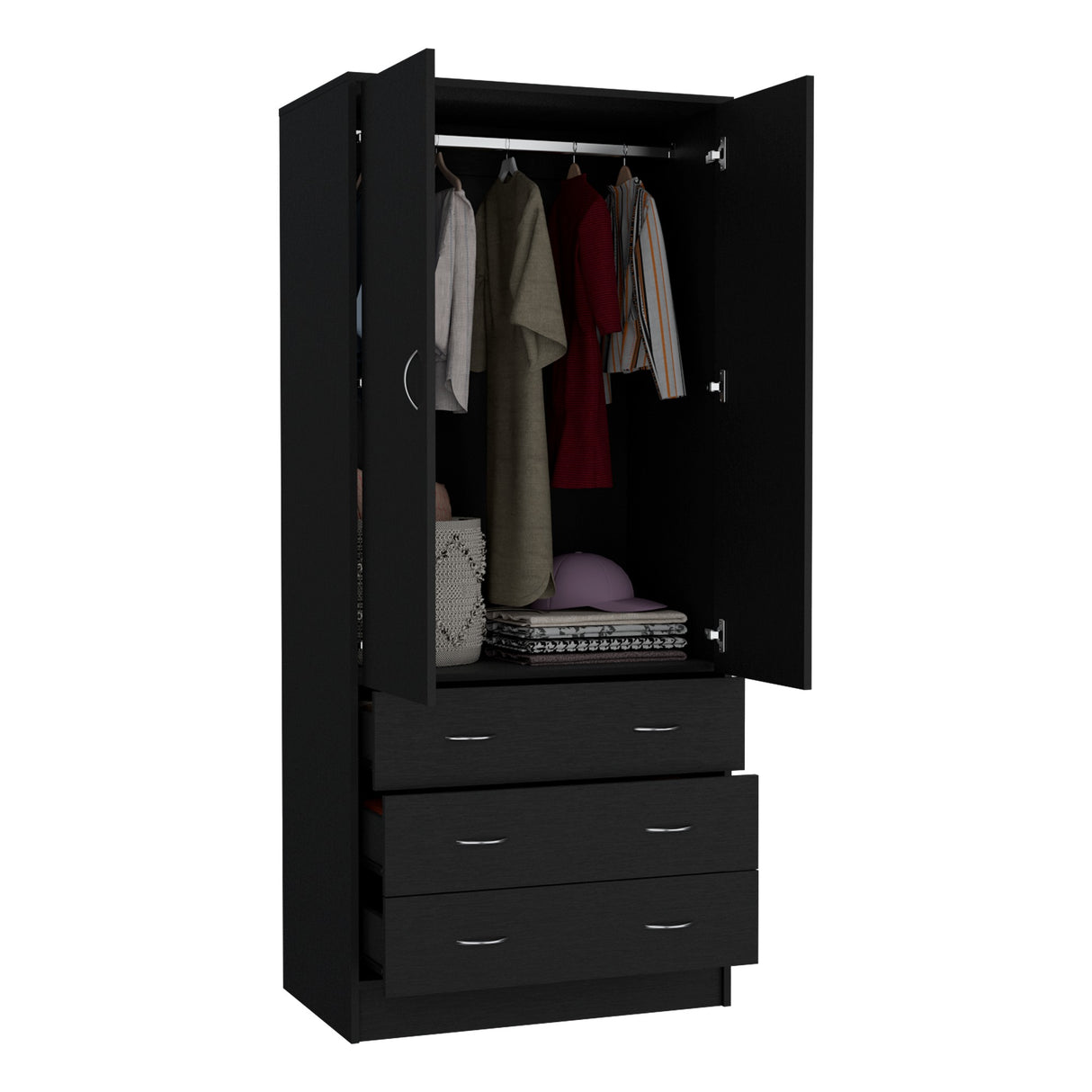 Closet Taly Wengue 78.7x180.1cm con Tres Cajones - Closets | Bylmo