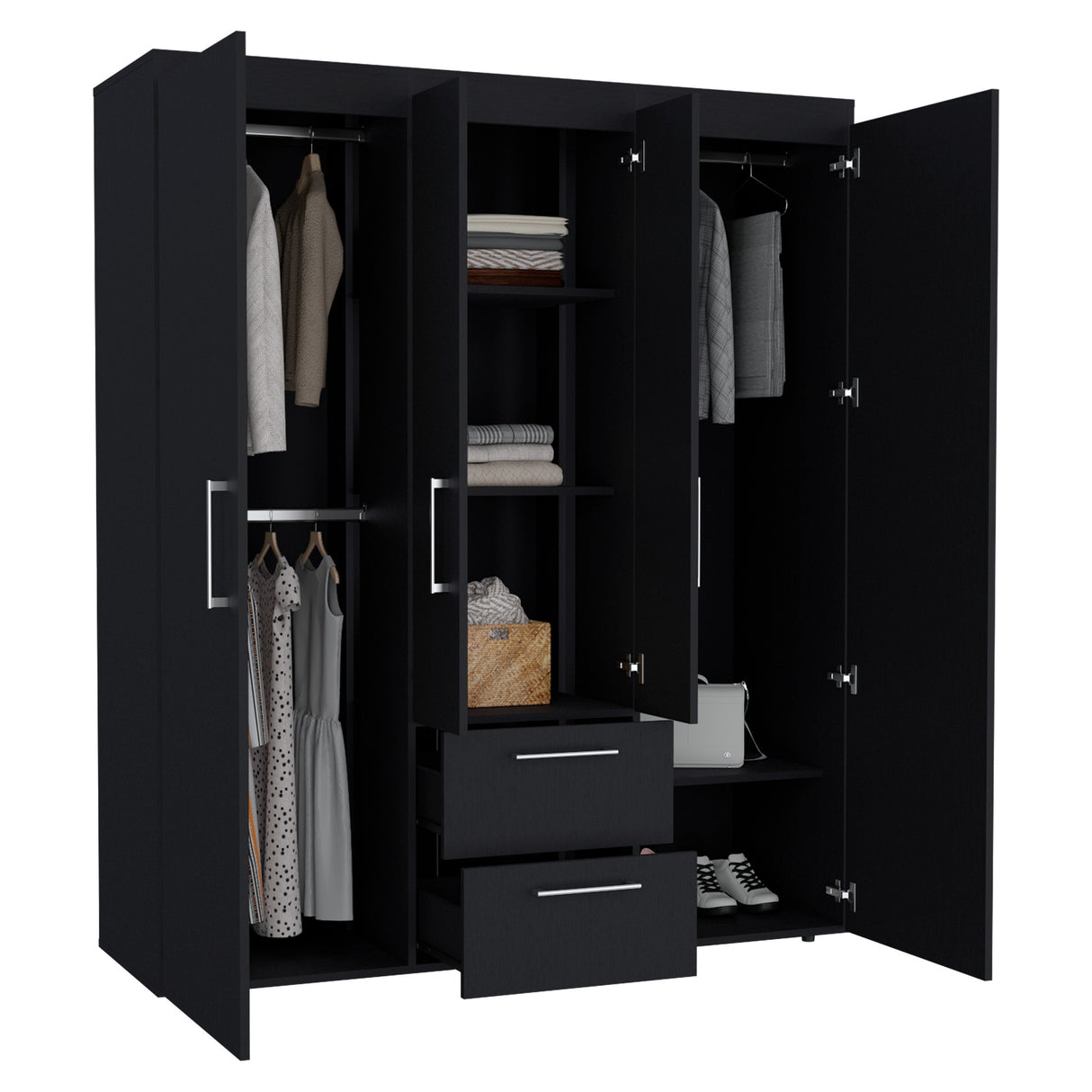 Closet Bariloche Wengue 150.3x177.9cm con Dos Cajones - Closets | Bylmo