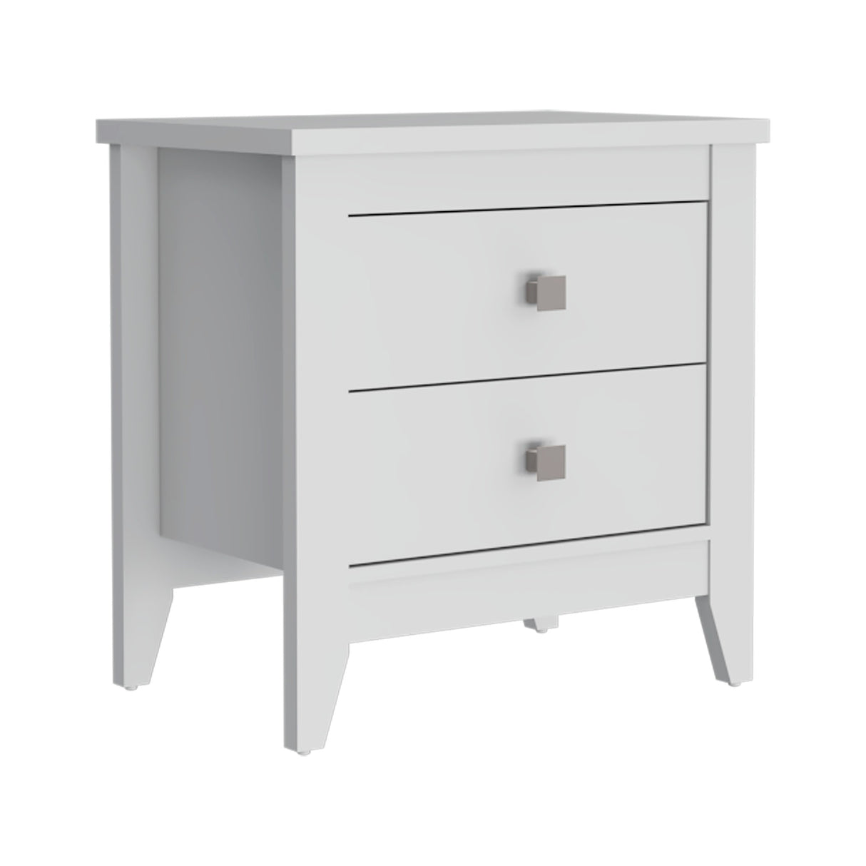 Mesa de Noche Amara Blanca 60x61.6 cm con Dos Cajones - Mesas de Noche | Bylmo