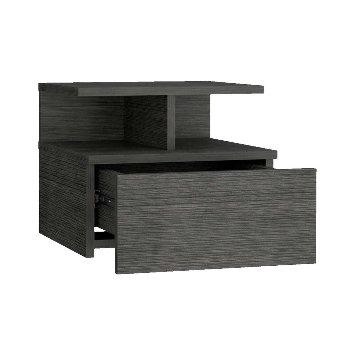 Mesa de Noche Sleep V Roble Gris 35.6x29.5 cm Flotante con Un Cajón - Mesas de Noche | Bylmo