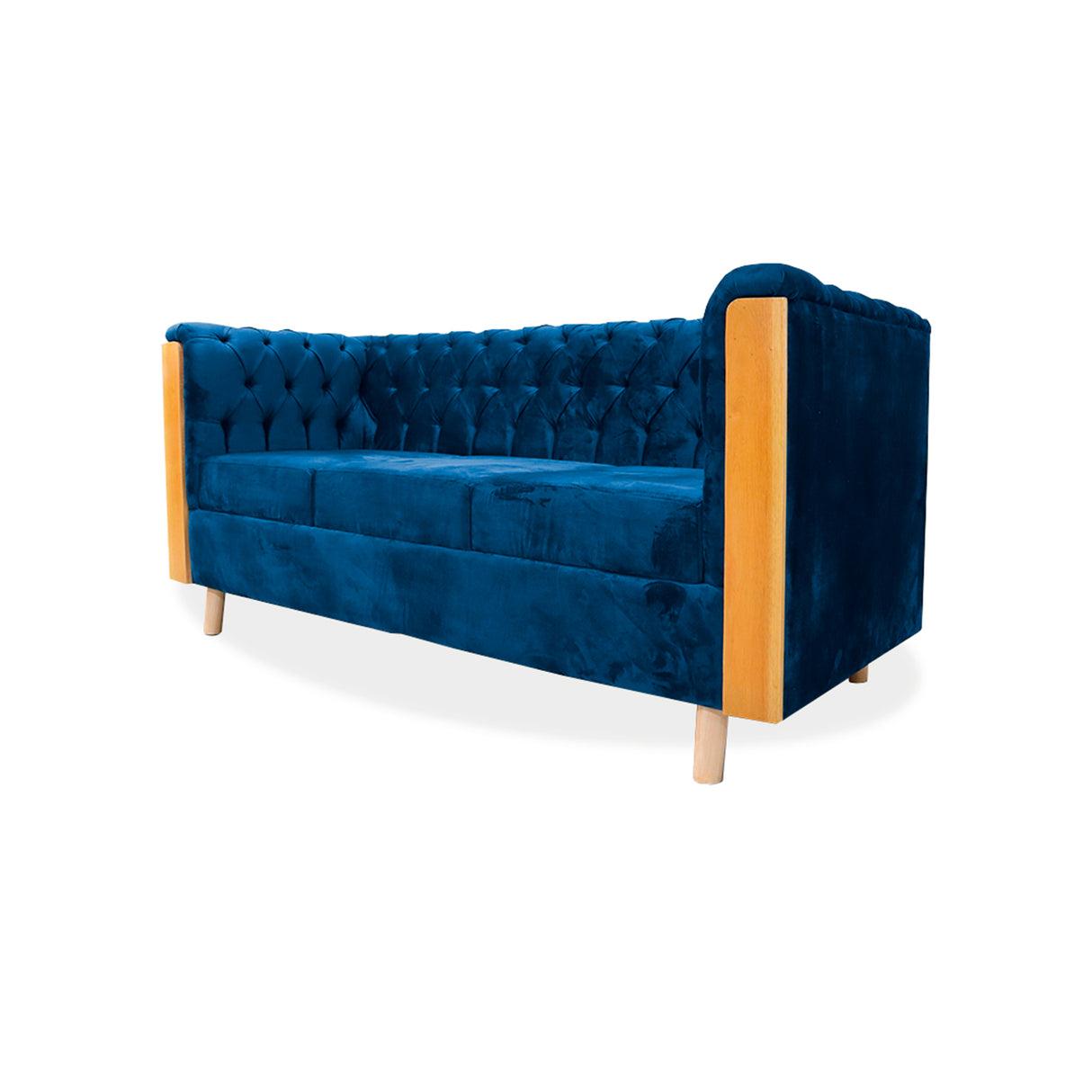 Sofá Steiner Azul Petróleo 210x80cm Con Dos Cojines - Sofas y Poltronas | Bylmo