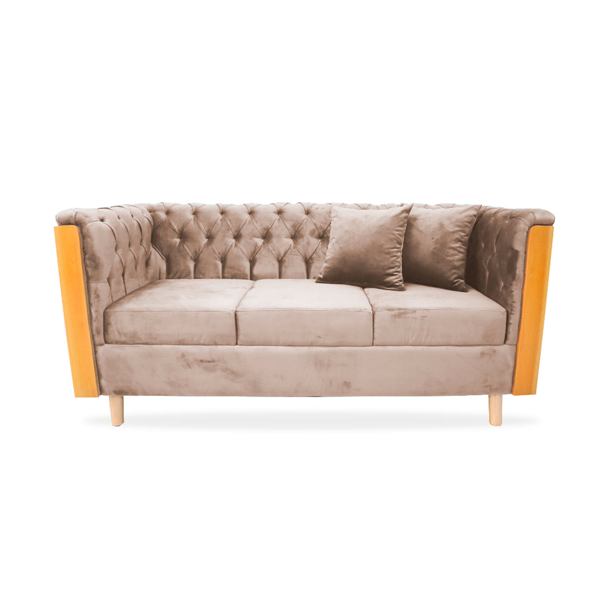 Sofá Steiner Camel 210x80cm Con Dos Cojines - Sofas y Poltronas | Bylmo