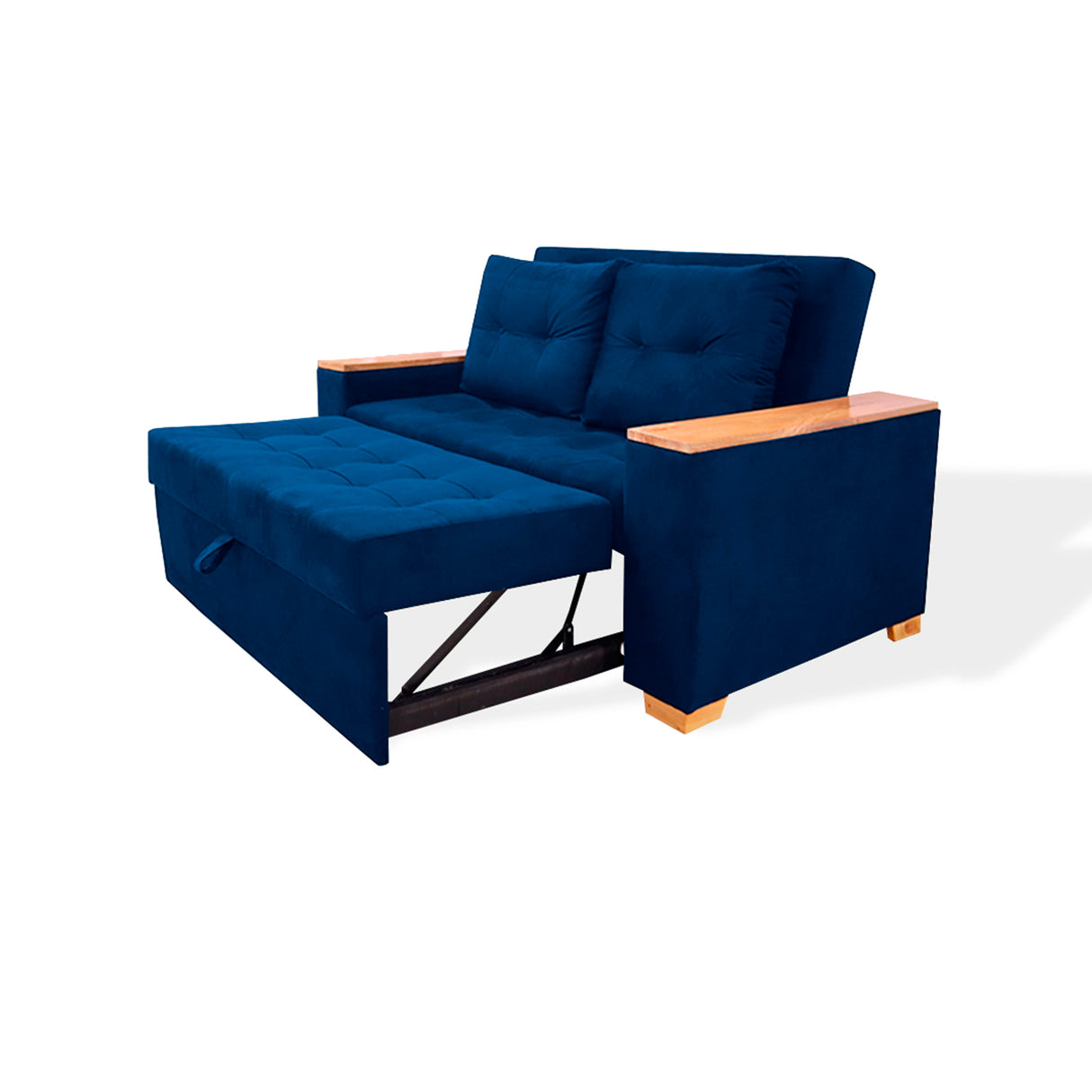 Sofá Cama Weber Azul Petróleo 180x90cm con Cuatro Cojines - Sofas y Poltronas | Bylmo