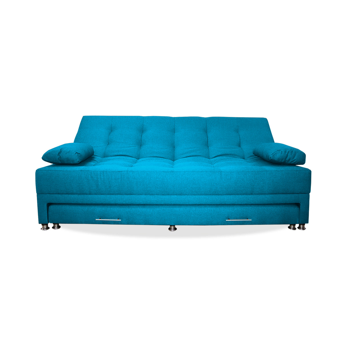 Sofá Cama Portmann Turquesa 190x95cm con Cuatro Cojines - Sofas y Poltronas | Bylmo