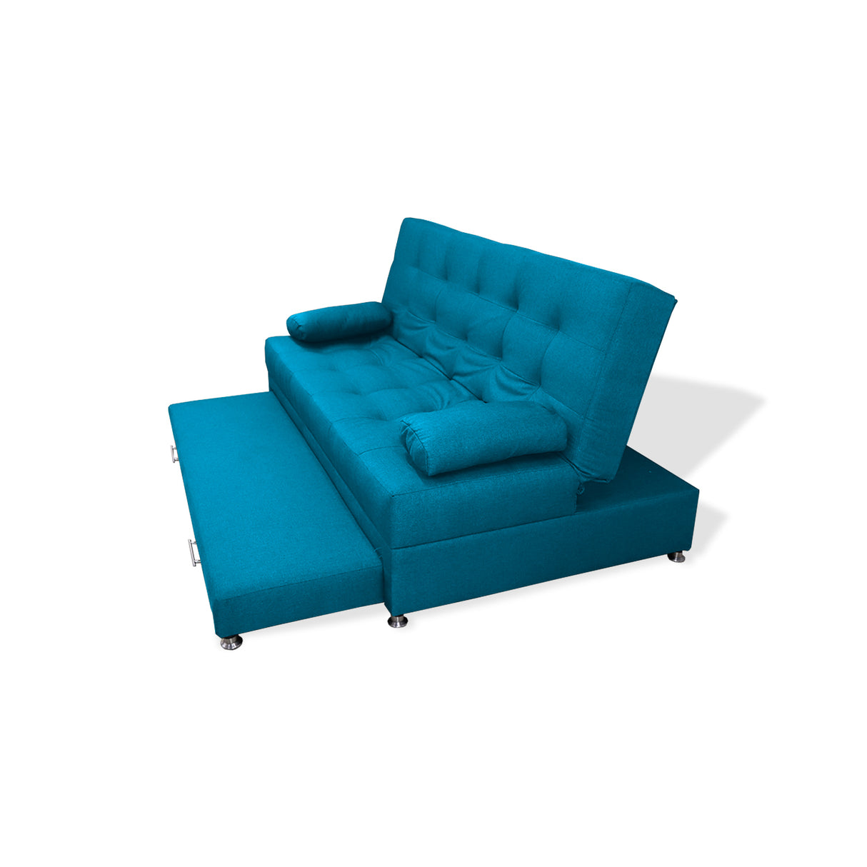 Sofá Cama Portmann Turquesa 190x95cm con Cuatro Cojines - Sofas y Poltronas | Bylmo