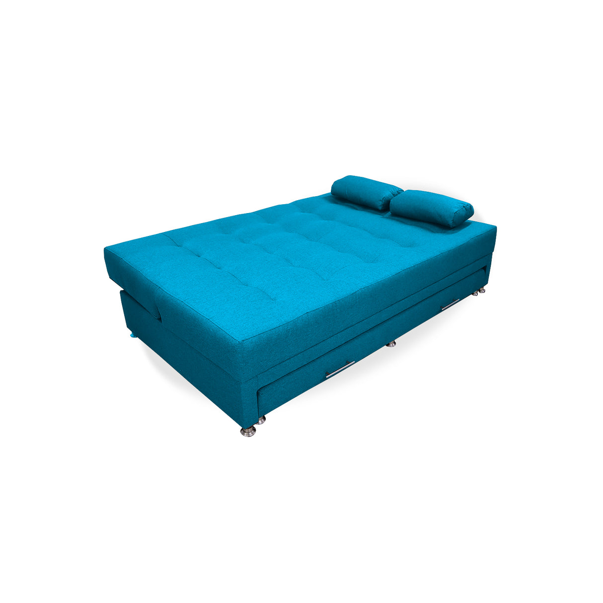 Sofá Cama Portmann Turquesa 190x95cm con Cuatro Cojines - Sofas y Poltronas | Bylmo