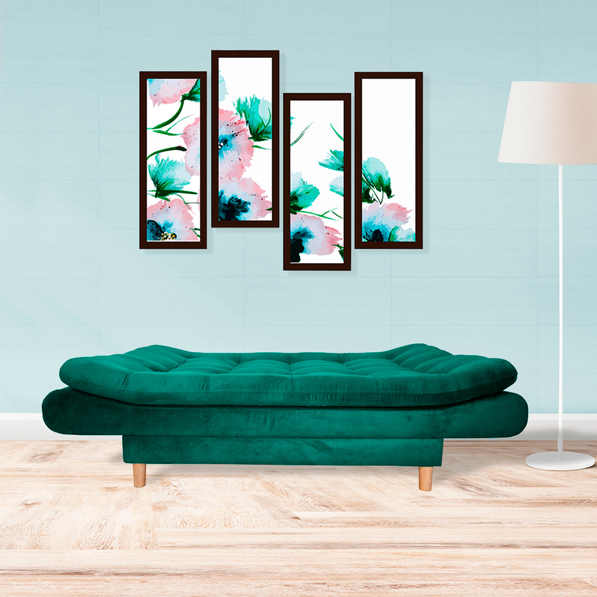 Sofá Cama Meier Verde 175x90cm con Dos Cojines - Sofas y Poltronas | Bylmo
