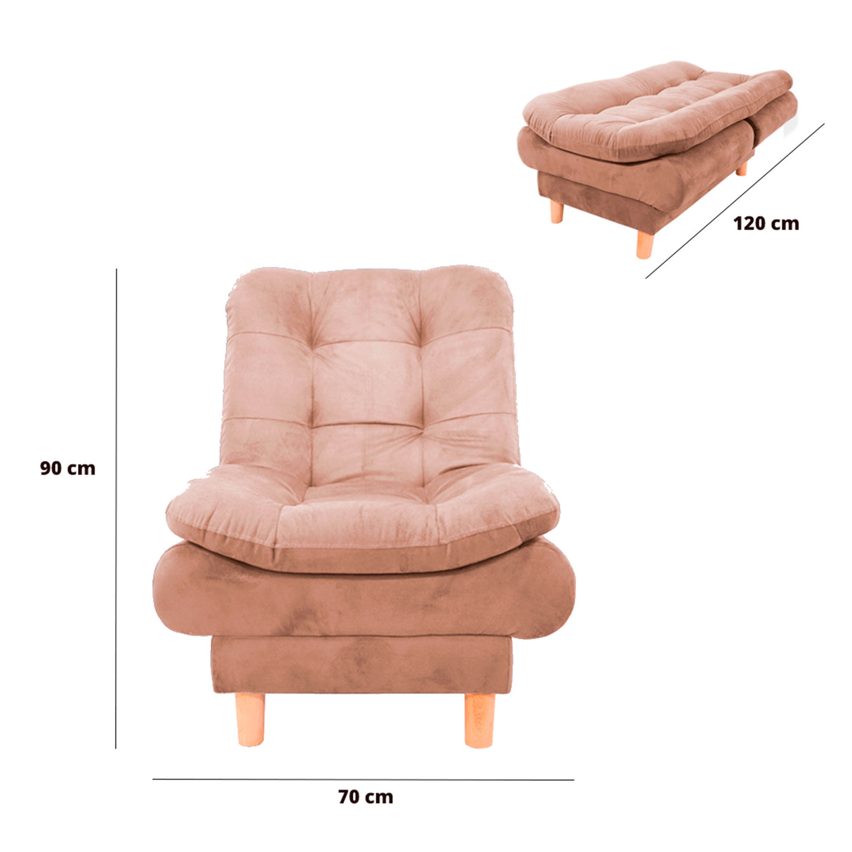 Poltrona Meier Camel 70x90cm Reclinable - Sofas y Poltronas | Bylmo