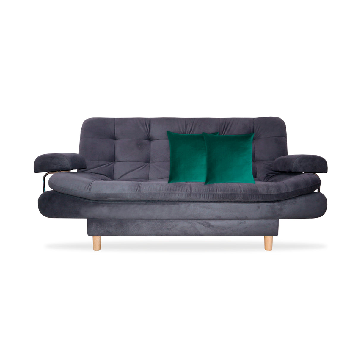 Sofá Cama Keller Gris 175x90cm con Dos Cojines - Sofas y Poltronas | Bylmo