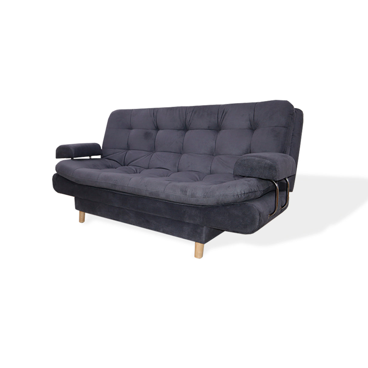 Sofá Cama Keller Gris 175x90cm con Dos Cojines - Sofas y Poltronas | Bylmo