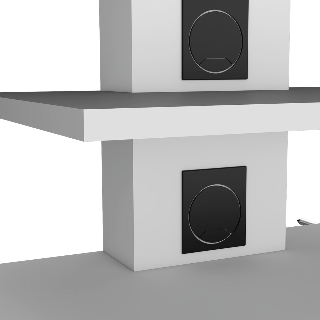 Repisa para TV Burgos Blanco 60.1x43.7cm Para TV hasta 45 Pulgadas - Muebles de TV | Bylmo