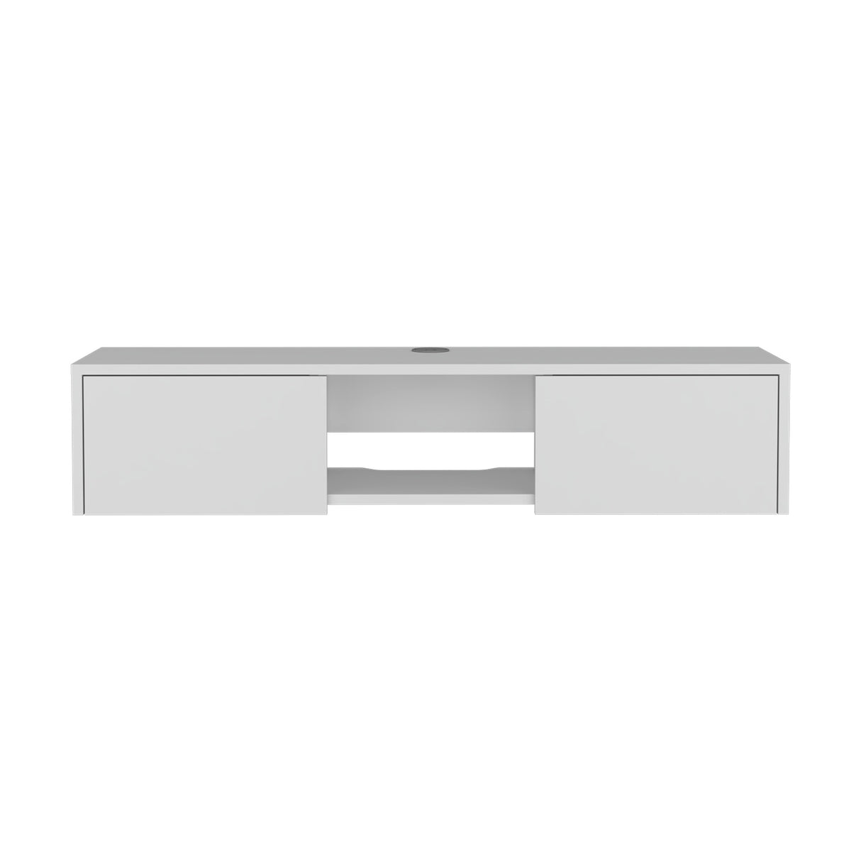Repisa para TV Glen Blanco 125.1x26.8cm Flotante con Ranuras para Cables - MUEBLES DE TV | Bylmo