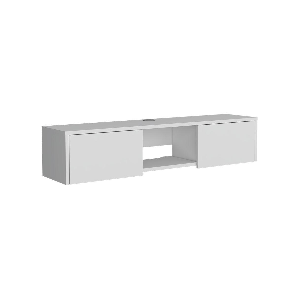 Repisa para TV Glen Blanco 125.1x26.8cm Flotante con Ranuras para Cables - MUEBLES DE TV | Bylmo