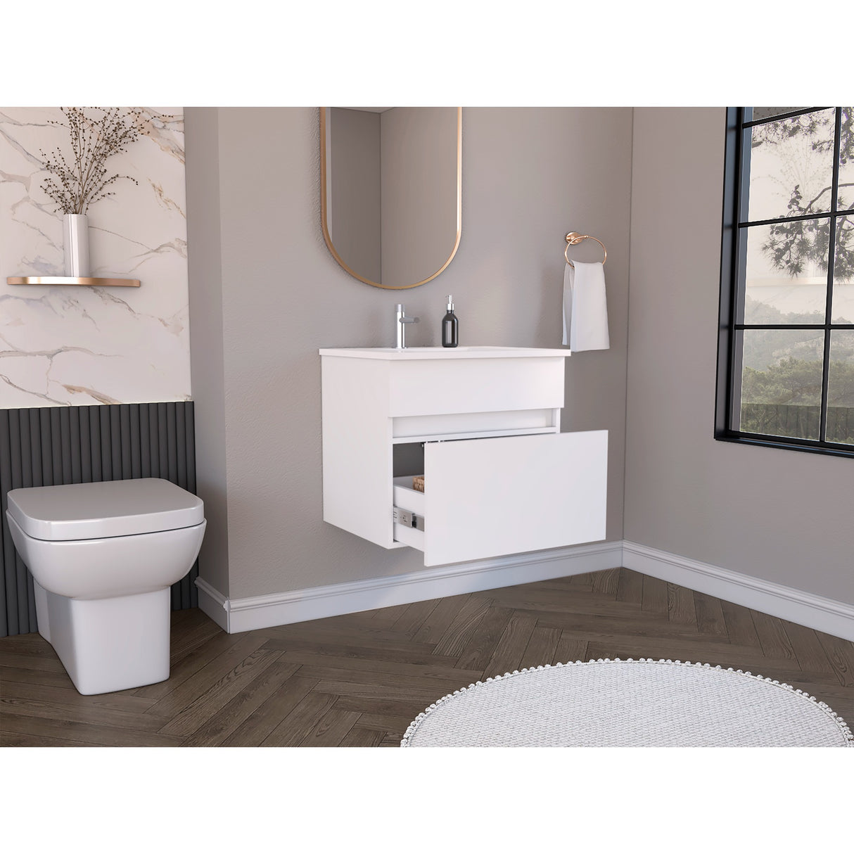 Mueble para Lavamanos Aydin Blanco 59.1x52cm Sin Lavamanos - MUEBLES PARA LAVAMANOS | Bylmo