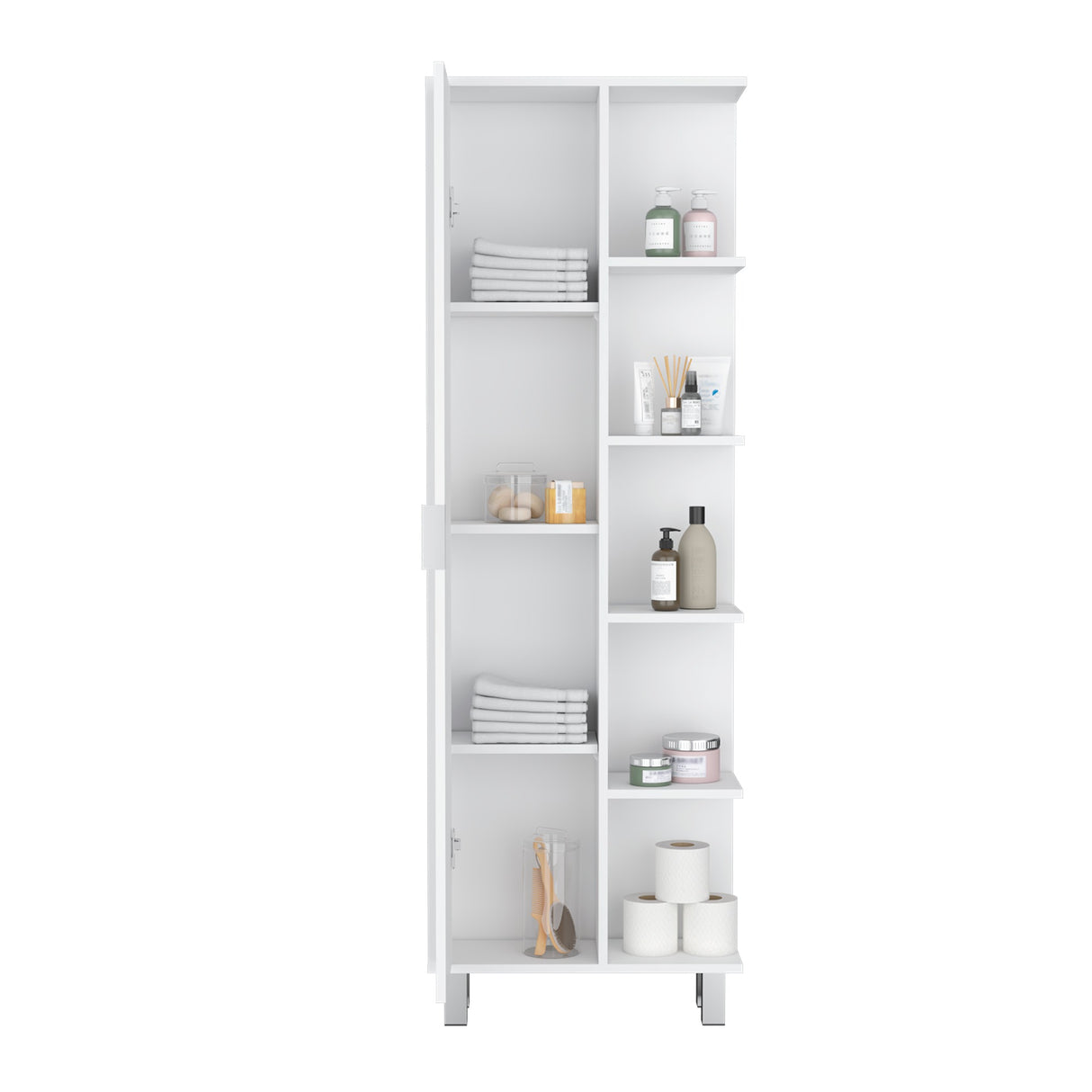 Armario de Baño Crovie Blanco 53.2x160cm con Entrepaños - Muebles para Baño | Bylmo