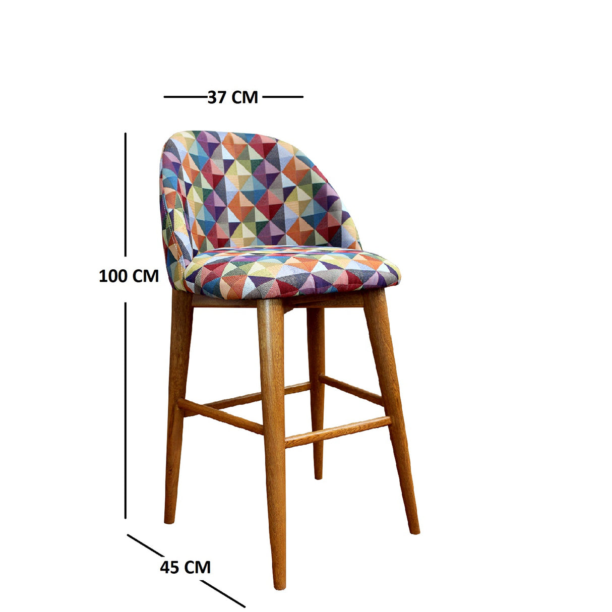 Set x 2 Sillas de Bar Abarra Multicolor 100x45cm con Espaldar - Sillas y Butacos | Bylmo