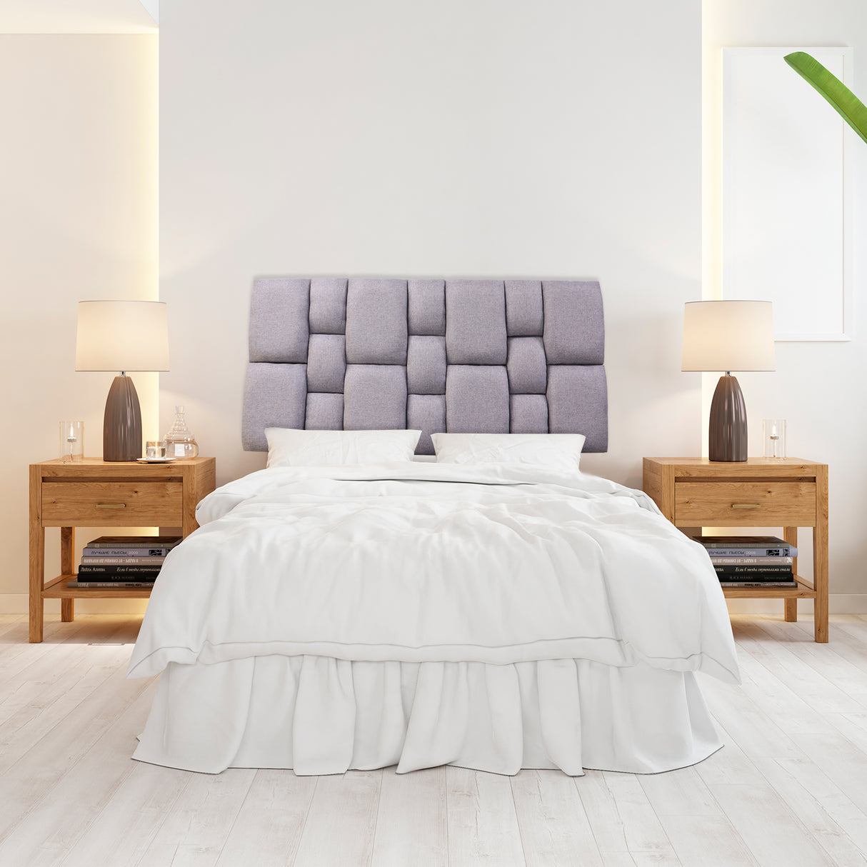 Cabecero Flotante Kramer Gris Claro 120x60cm Para Cama Semidoble - Cabeceros | Bylmo